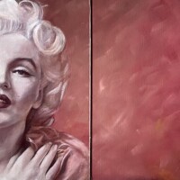 Diptyque Marylin - Peinture à l'huile sur toile