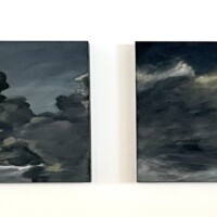Diptyque nuages - Peinture à l'huile sur toile