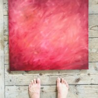 Monochrome roses avec des pieds - Peinture à l’huile sur toile