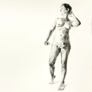 Nue libre
30 x 42 cm
Graphite aquarelle sur papier Nue libre, baguette magique - Graphite aquarelle sur papier