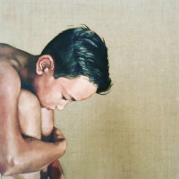 Portrait d'un jeune garçon - Peinture à l’huile sur toile