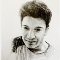 Portrait d'une jeune homme - Graphite sur papier