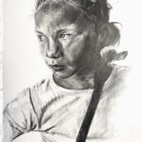 Portrait d'une femme - Graphite sur papier