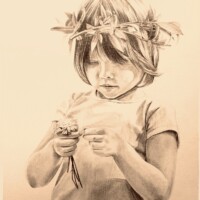 Portrait d'une enfant - Graphite sur papier