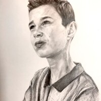 Portrait d'un jeune garçon - Graphite sur papier