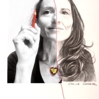 Autoportrait #Toonme - Photographie, graphite et crayons de couleur sur papier