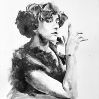 Portrait de Colette - Graphite aquarelle sur papier
