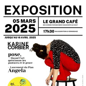 Affiche de l'exposition Pose inauguration du plan Angela Affiche Pose Angela