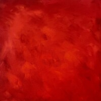 Œuvre de la série Rouges – exposée à Présences Rouges, Le Déclic 2026 Peinture monochrome rouge de Karine Corbier, série Rouges, exposition Présences Rouges
